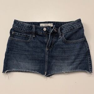 Hollister Dark Wash Denim Mini Skirt with built in shorts